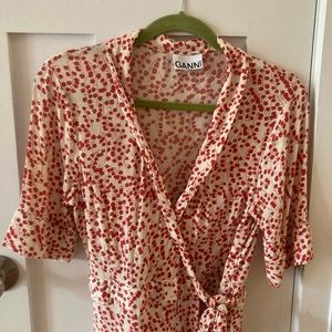 Ganni Printed Crepe Dress